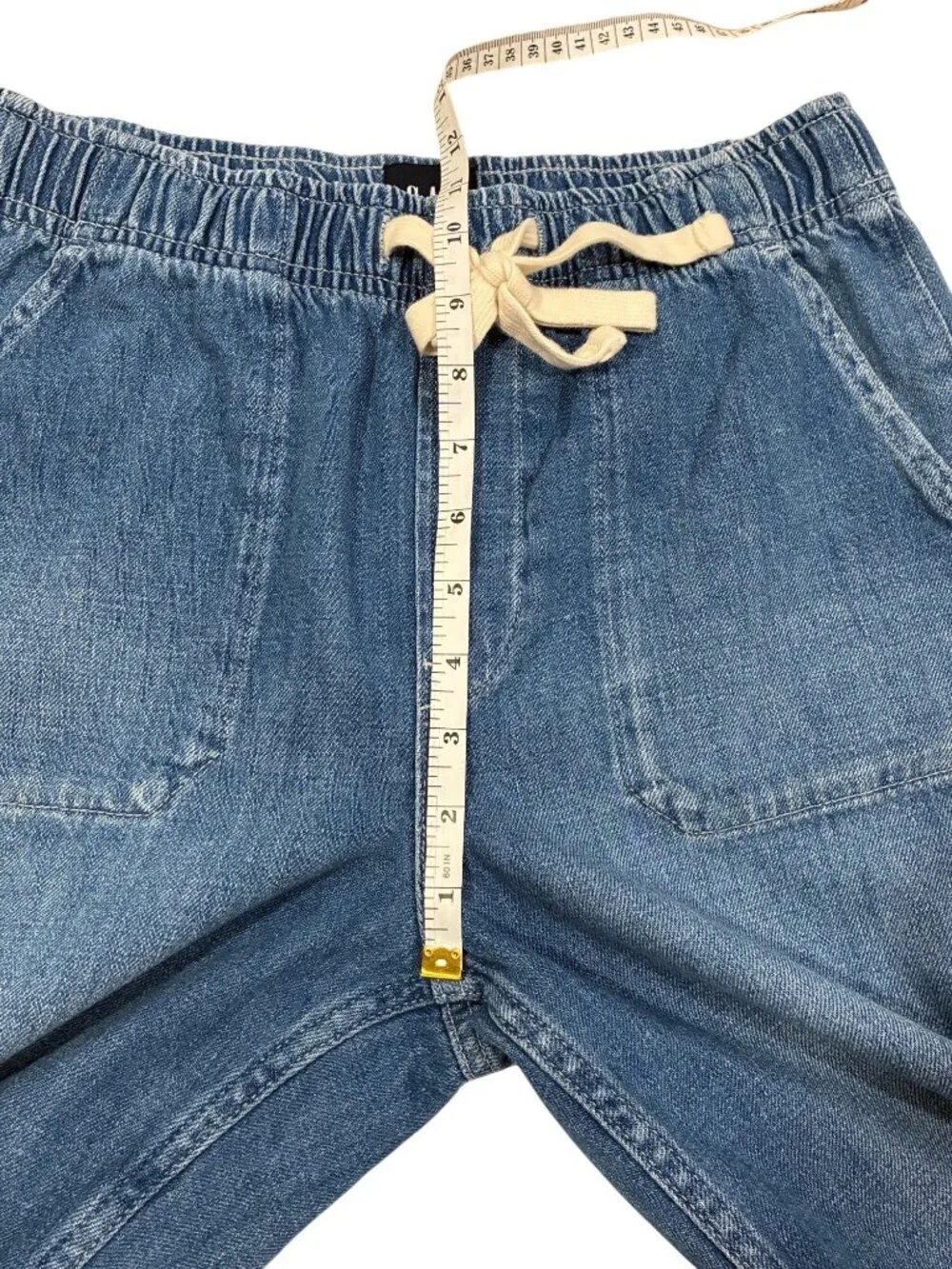 Gap The easy barrel patch pocket Jeans indigo XS Petite Denim Drawstring Wide-Le - Picture 10 of 11